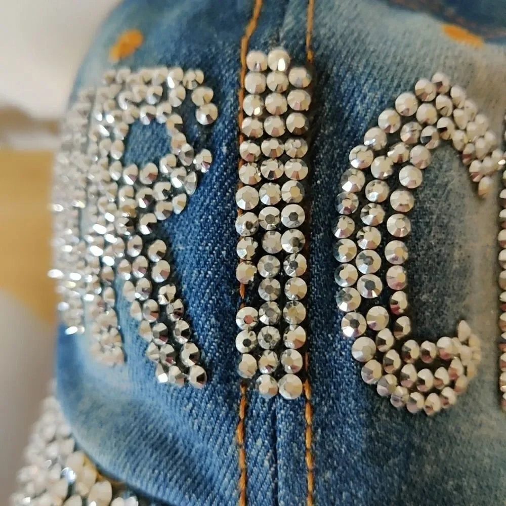 Westend embellished distressed denim hat